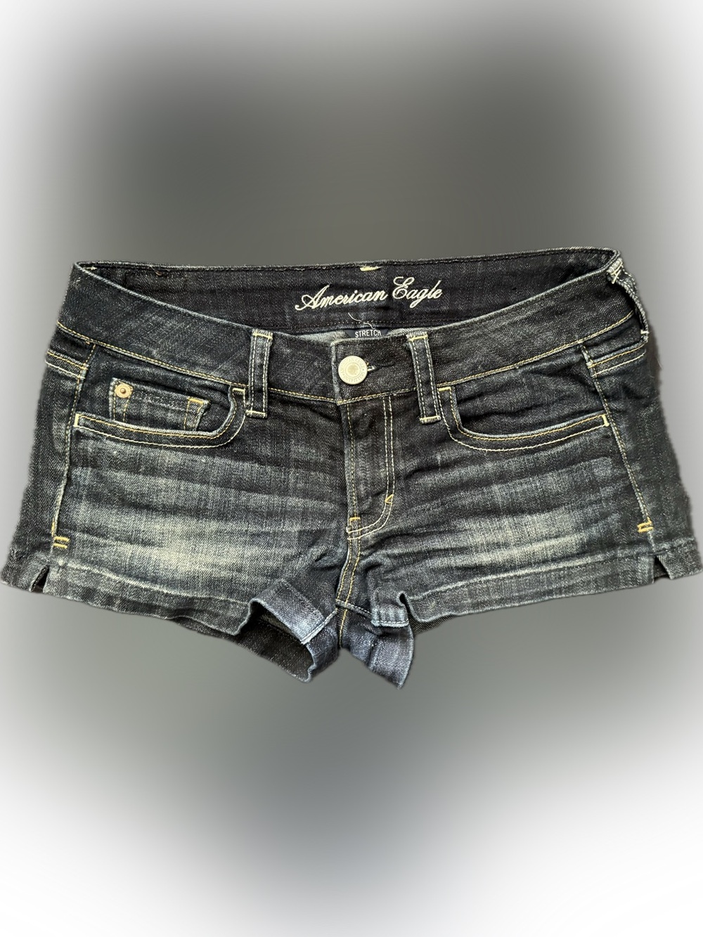 American Eagle Low Rise Throwback Stretch Denim Short - Dark Wash